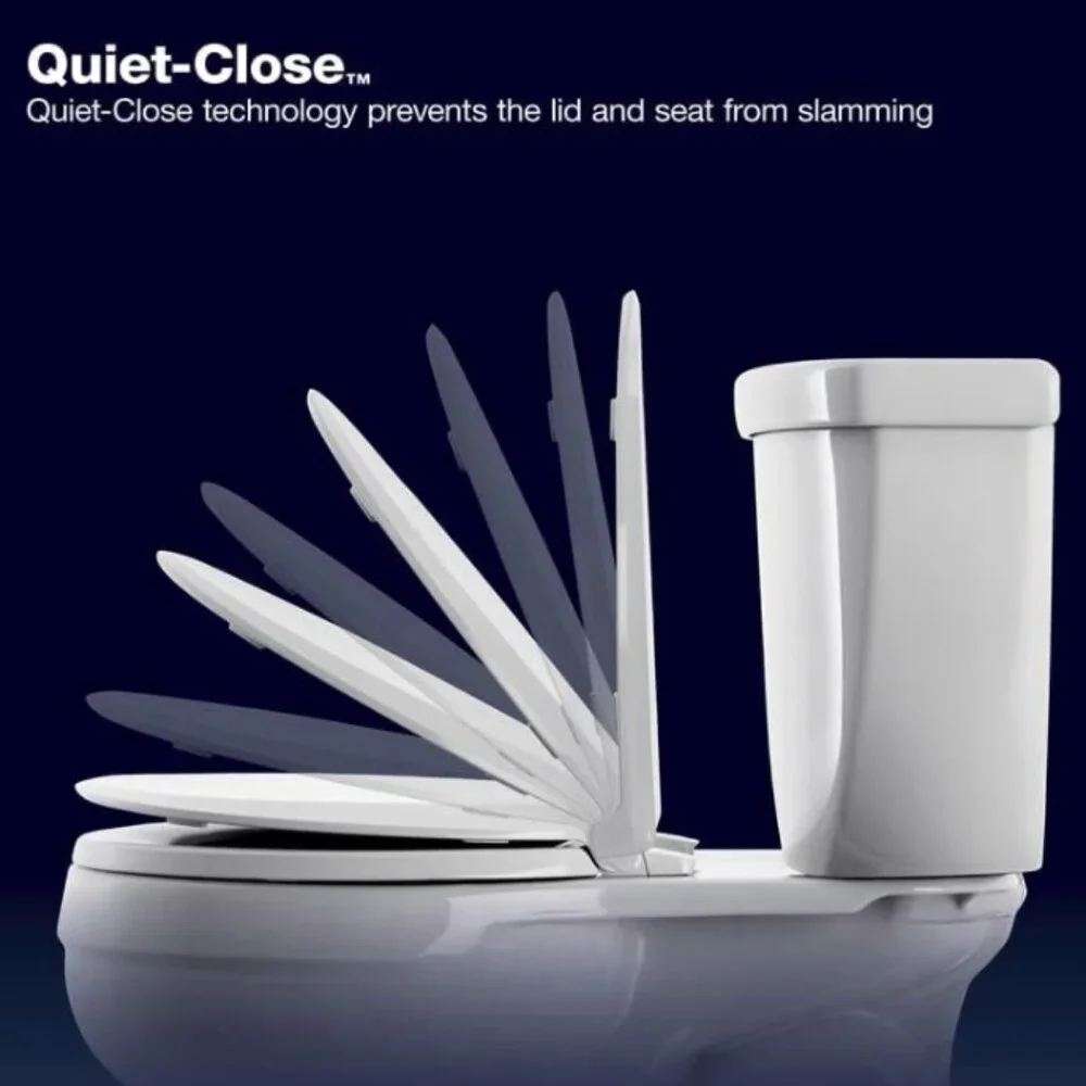 KOHLER 4734-RL-0 Rutledge ReadyLatch Elongated Toilet Seat, Quiet-Close Lid‎